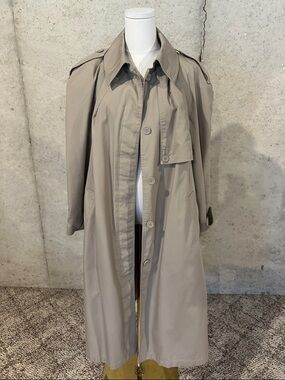 90s Minimalist Belted Beige Trench Coat | Quiet Luxury Old Money | Women’s XXL